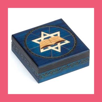 bar mitzvah gifts art glass mezuzah and star of david secret jewelry keepsake box