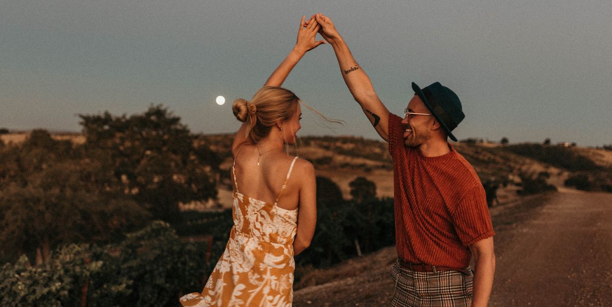 couple dancing outdoors at dusk,paso robles,ca,united states,usa