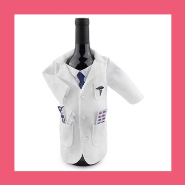best graduation gifts for doctors white coat wine gift bag and before patients, after patients coffee mug and stemless wine glass set