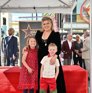 kelly clarkson and children river rose blackstock and remington alexander blackstock pose during the star ceremony for kelly clarkson on the hollywood walk of fame on september 19, 2022 in los angeles, california photo by michael bucknervariety via getty images