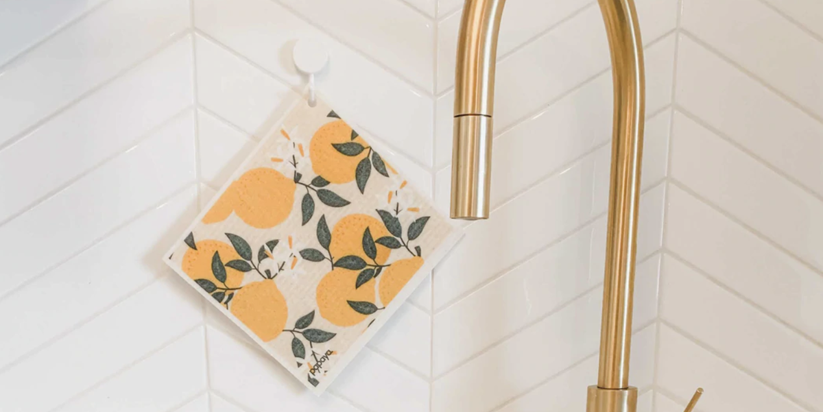 best reusable paper towel alternatives papaya reusable towel hanging by sink